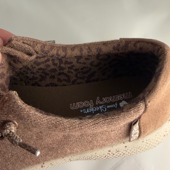 Skechers BOBS Memory Foam Brown Canvas Sneakers Women’s 7 - Picture 9 of 9